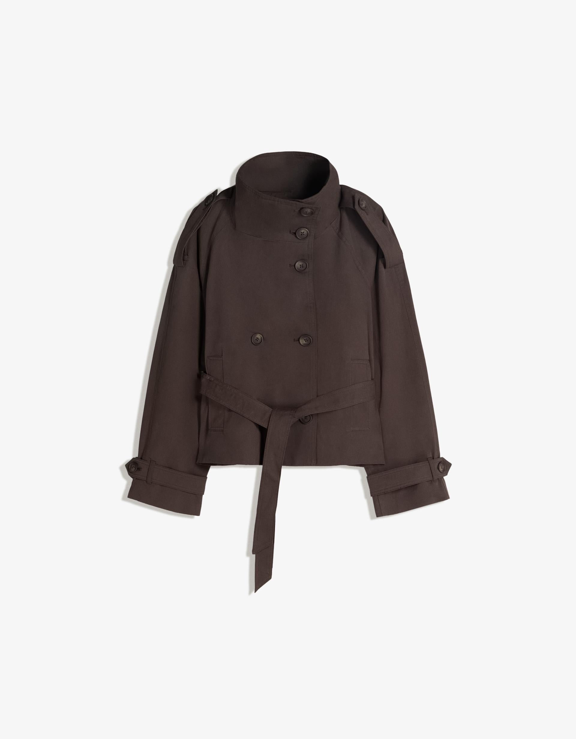 Funnel Neck Trench Coat Creamy Coffe