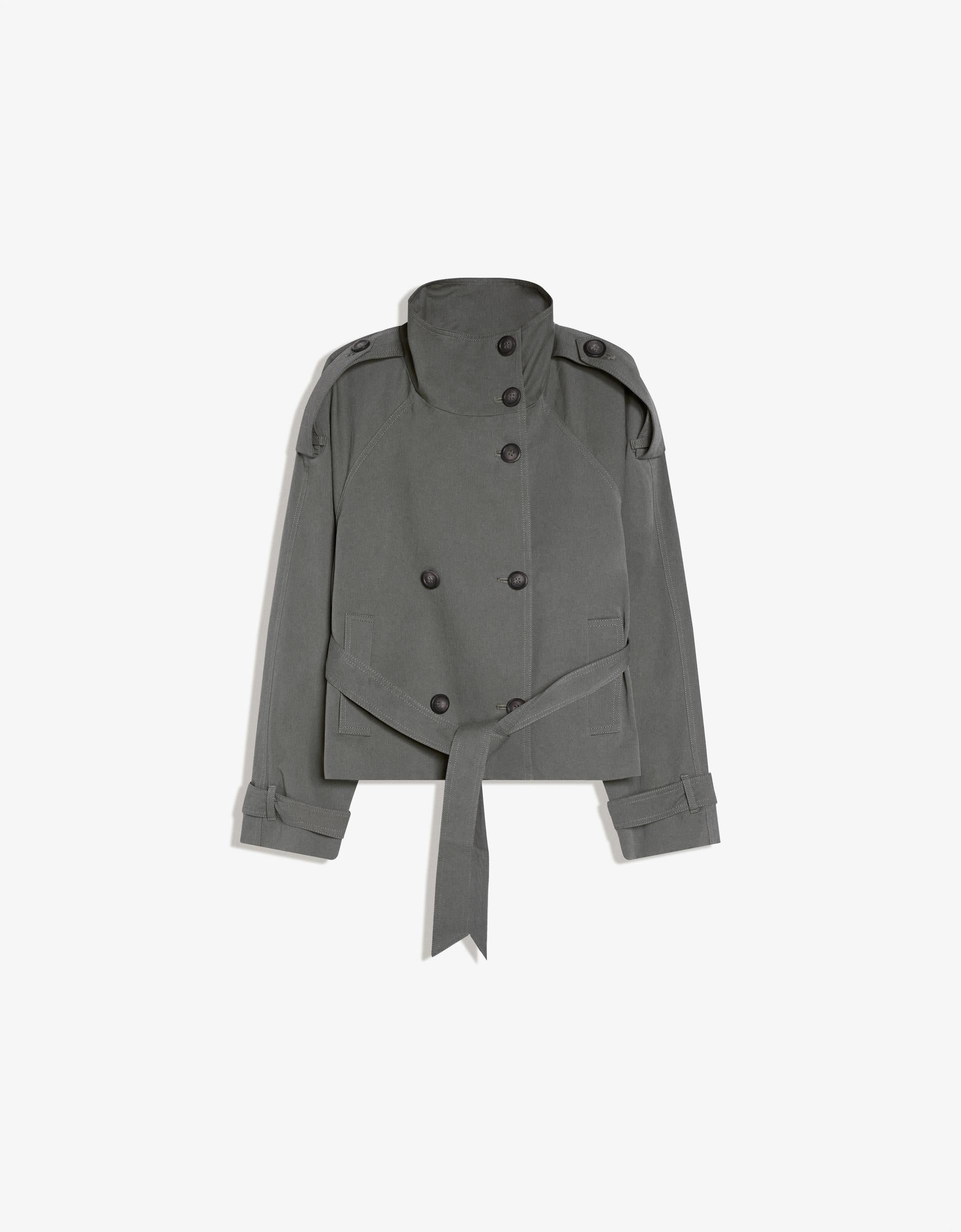 Funnel Neck Trench Coat Dark Grey