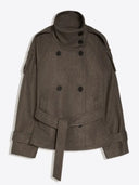 Short Wool Trenchcoat - Brown