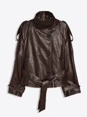 Short Leather Effect Trench Jacket