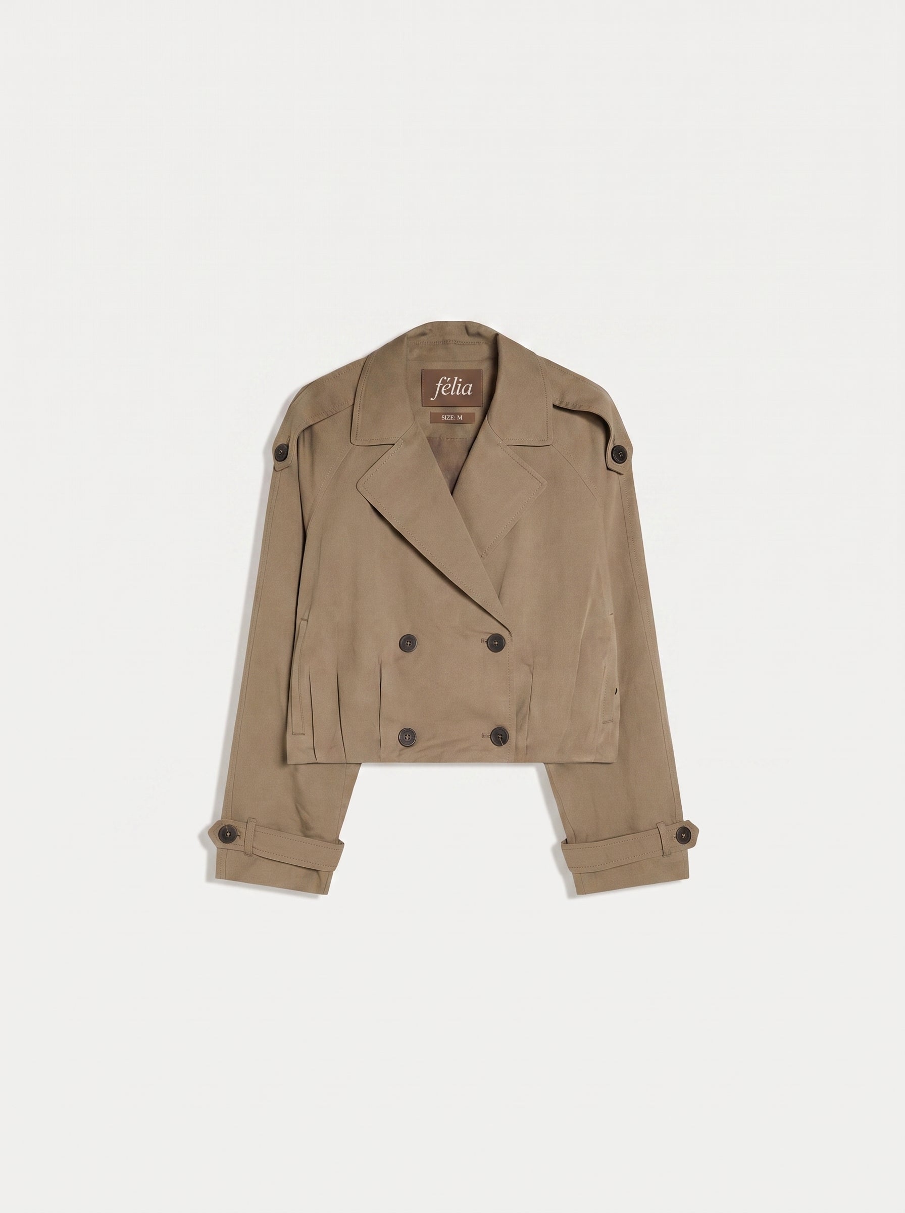Pleated Cropped Trench Coat